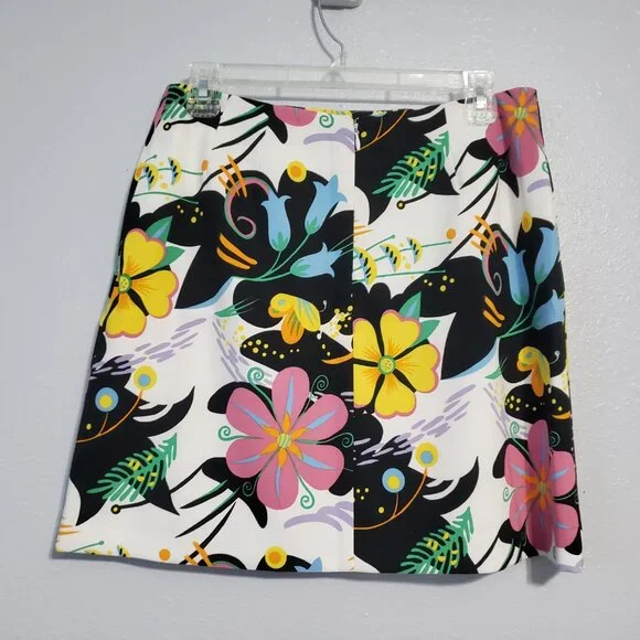 Vintage Alberto Makali Floral Print Suit Set Sz 8/10 Jacket and Skirt Colorful